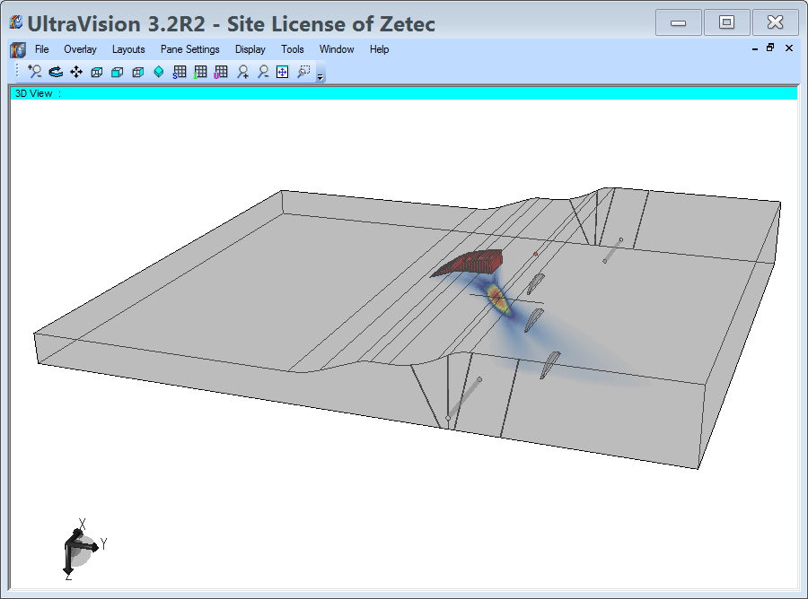 Acoustic field simulation of flexible array probe.png
