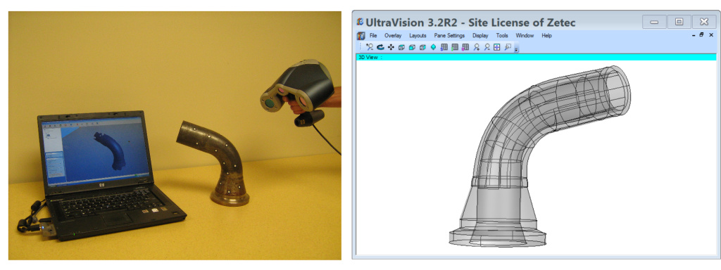 Grayloc of CANDU reactor feeder tubing_ component with 3D laser scanning devic, generated CAD file-1.jpeg